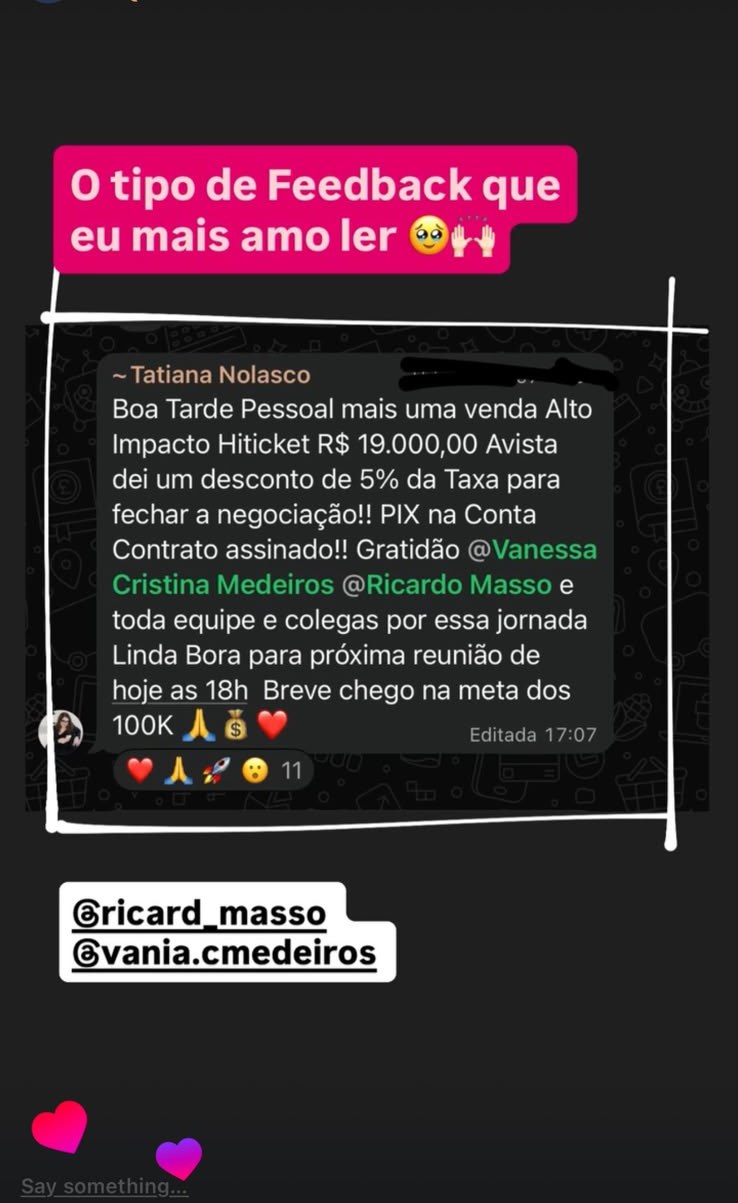 Venda high ticket de R$ 19.000 à vista com contrato assinado