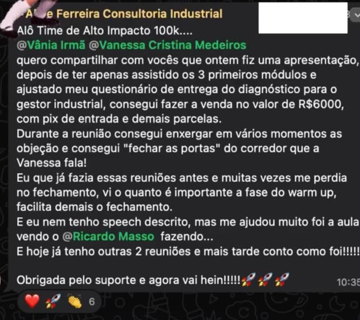 Venda de R$ 6.000 com pix de entrada após os primeiros módulos